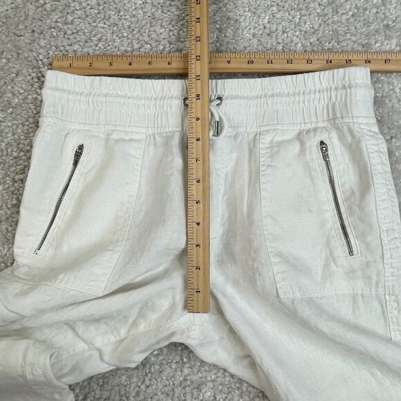 Athleta Cabo Linen Jogger Pant White 12 FLAW - Picture 9 of 12